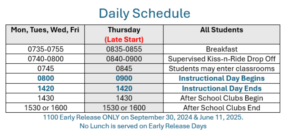 Daily Schedule